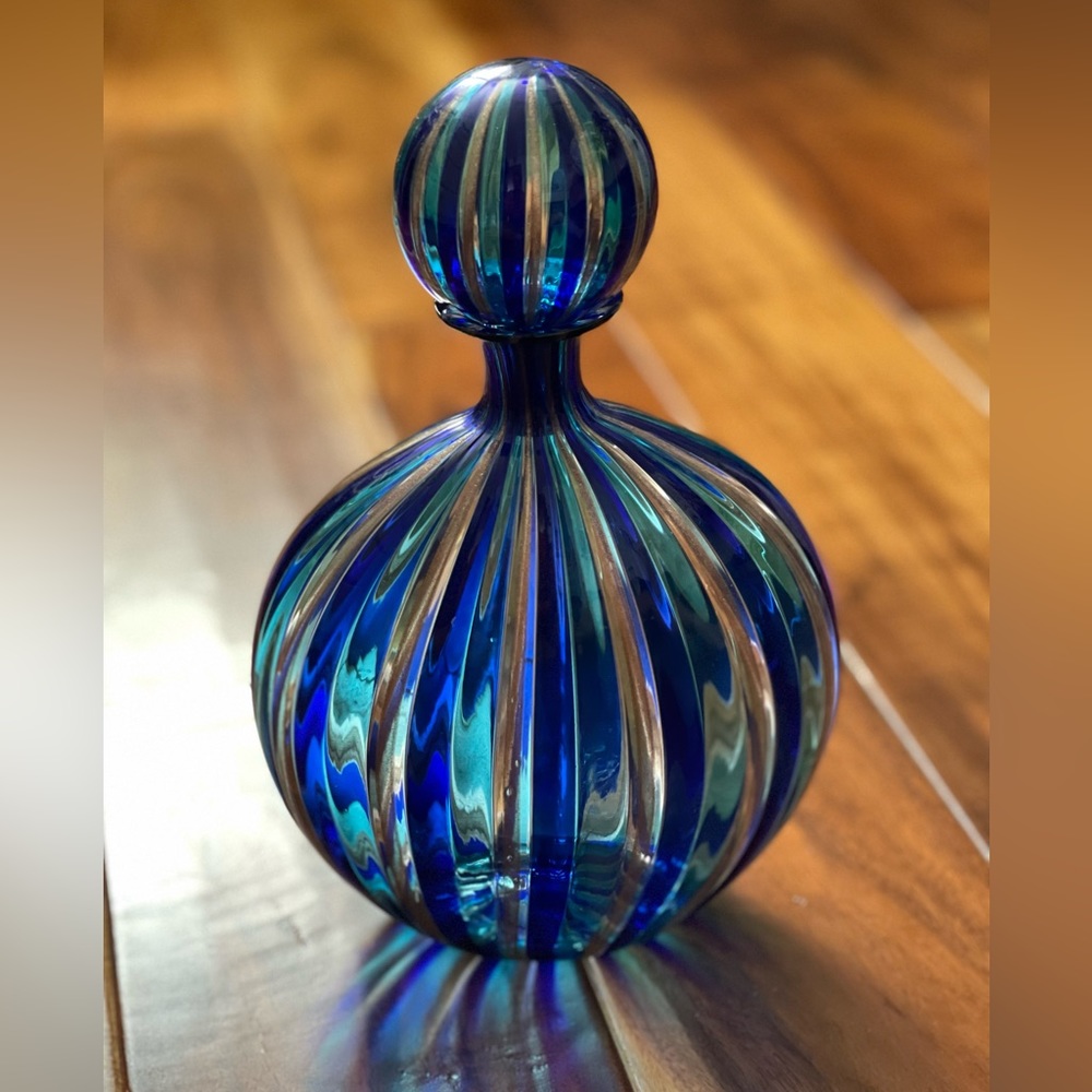 Blue Murano glass decanter